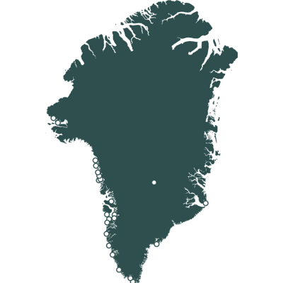 Example of geocoding with point geometry: Greenland